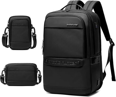 UBORSE Slim Business Travel Backpack for Men 15.6 Inch Business Laptop Backpack 3 in 1 Water Resistant High Tech Backpack with Removable Buckle for Work in Kuwait