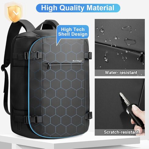 حقيبة ظهر للسفر للرجال 45 لتر، حقيبة ظهر محمولة على ظهر TSA معتمدة من الطيران، حقيبة ظهر للكمبيوتر المحمول للأعمال مقاومة للماء عالية التقنية للرجال والنساء تناسب 17.3 بوصة مع USB، حقيبة كبيرة مضادة للسرقة لعطلة نهاية الأسبوع في صالة الألعاب الرياضية in Kuwait