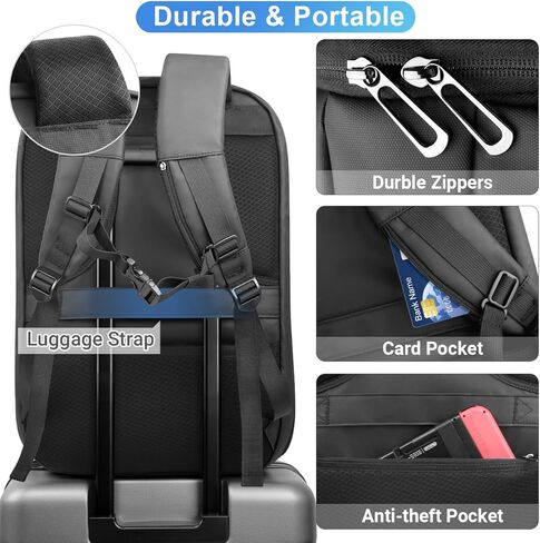 حقيبة ظهر للسفر للرجال 45 لتر، حقيبة ظهر محمولة على ظهر TSA معتمدة من الطيران، حقيبة ظهر للكمبيوتر المحمول للأعمال مقاومة للماء عالية التقنية للرجال والنساء تناسب 17.3 بوصة مع USB، حقيبة كبيرة مضادة للسرقة لعطلة نهاية الأسبوع في صالة الألعاب الرياضية in Kuwait