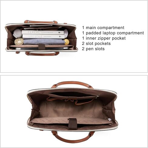 حقيبة كلوسي للنساء من الجلد مقاس 15.6 بوصة للكمبيوتر المحمول وحقائب كتف رفيعة باللون البيج in Kuwait