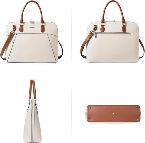 حقيبة كلوسي للنساء من الجلد مقاس 15.6 بوصة للكمبيوتر المحمول وحقائب كتف رفيعة باللون البيج in Kuwait