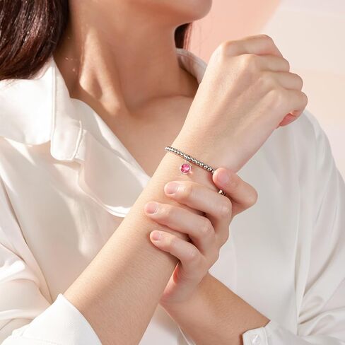 ASKRAIN Birthstone Silver Beaded Bracelets Christmas Birthday Gifts for Women Teen Girls in Saudi Arabia