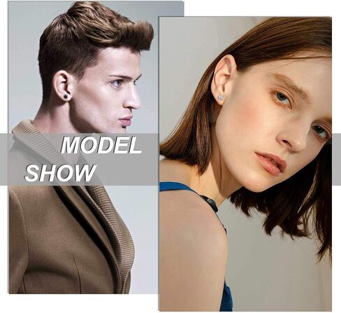 Pack of Earrings for Women Men Rainbow Cubic Zirconia Simulated Diamond 18K Gold Plated Studs Set Hypoallergenic for Sensitive Ears Piercing 7mm in Kuwait