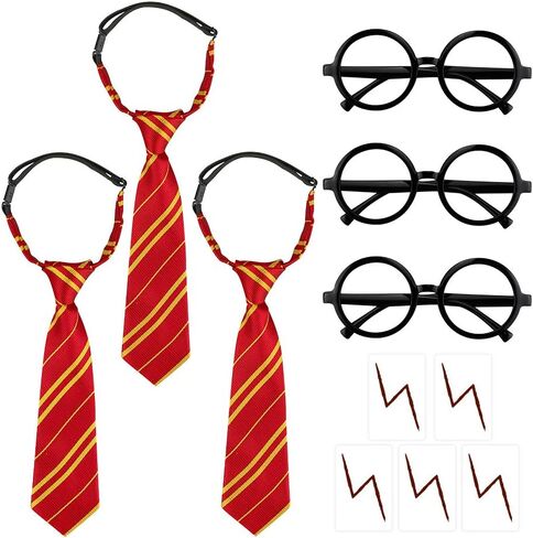 مجموعة ربطة عنق مخططة على شكل الساحر من يوتوب، نظارات ساحر مبتكرة، وشم الندوب، أزياء الحفلات التنكرية إكسسوارات الساحر للهالوين، الحفلات التنكرية، عيد الميلاد، حفلة عيد الميلاد واليومي، 11 قطعة in Kuwait