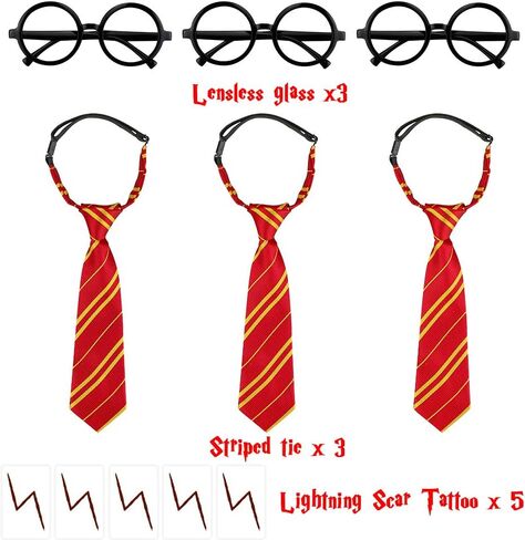 مجموعة ربطة عنق مخططة على شكل الساحر من يوتوب، نظارات ساحر مبتكرة، وشم الندوب، أزياء الحفلات التنكرية إكسسوارات الساحر للهالوين، الحفلات التنكرية، عيد الميلاد، حفلة عيد الميلاد واليومي، 11 قطعة in Kuwait