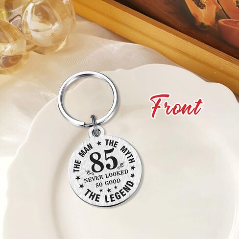 DEGASKEN 90th Birthday Gifts for Men - 90th Birthday Decorations for Men - Vintage 95 Year Old Male Keychain in Kuwait