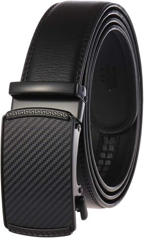 Lavencious Men's Genuine Leather Dress Ratchet Slide Casual Belt, Cut to Fit Waist Size up to 46 inches in Saudi Arabia