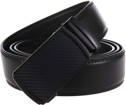 Lavencious Men's Genuine Leather Dress Ratchet Slide Casual Belt, Cut to Fit Waist Size up to 46 inches in Saudi Arabia