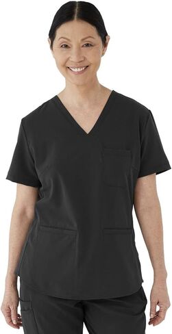 افي. سترة نسائية من Lex بثلاثة جيوب ورقبة على شكل حرف V باللون الرمادي، مقاس S in Kuwait