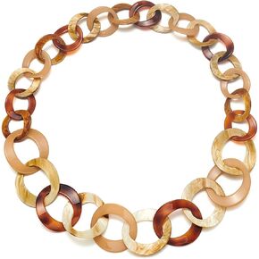 مويان عقد اكريليك مكتنز مصنوع يدويا بلون بيج وبني للنساء، سلسلة طويلة ملفوفة بنمط بوهو خفيف الوزن، مجوهرات عصرية، هدايا مجوهرات عصرية، ستانلس ستيل، بدون احجار كريمة, ستانلس ستيل, لا أحجار كريمة in Kuwait