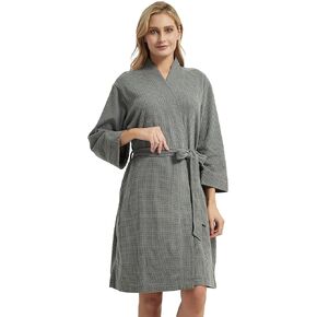 DaysU Waffle Robe/Coats Lightweight Mid-length for Women, Kimono Style Bathrobe for Bath and Spa, 1 Piece