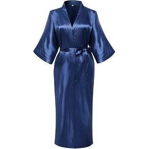 goodmansam Women's Satin Kimono Robes Long Silky Bathrobe Bridesmaid Sleepwear for Wedding Party Getting Ready in Saudi Arabia