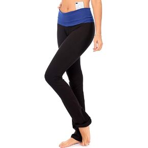 DEAR SPARKLE طماق قابلة للطي للنساء | سروال يوجا ذو مظهر نحيف مع جيب + مقاس كبير (C5 F) in Kuwait