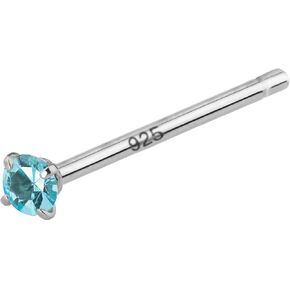 Forbidden Body Jewelry .925 Sterling Silver Custom Bendable 2mm CZ Fishtail L Shaped Nose Ring