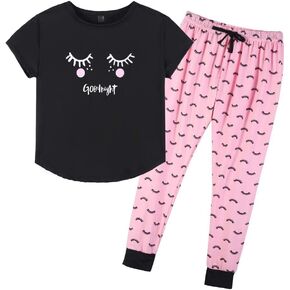 YIJIU Women's Summer Cute Cartoon Print Top and Pant Pajama Set Lounge Sleepwear in Kuwait