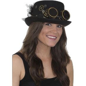 قبعة Steampunk للسيدات من Jacobson Hat Company باللون الأسود، قابلة للتعديل in Kuwait