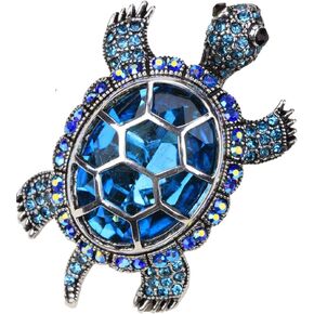 YACQ Women's Big Turtle Pin Brooch + Pendant 2 in 1 - Scarf Holders - Lead & Nickle Free - (2-1/4 x 1-1/2) Inches - Halloween Costume Jewelry Accessories