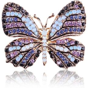 Tvoip Empress Monarch Winged Butterfly Swarovski Crystal Rhinestones Brooch Pin