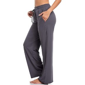 ADANIKI Sweatpants النساء اليوغا السراويل مع جيوب للنساء منامة العمل السراويل واسعة الساق الرباط السراويل لصالة المرأة in Kuwait