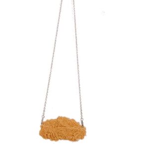 COLORFUL BLING Simulation Fried Chicken Pendant Necklace Lovely Funny handmade Imitation Food Chicken Legs Wings Necklace Keychain Resin Creative Barbecue Necklace for Women Girl Party Jewelry