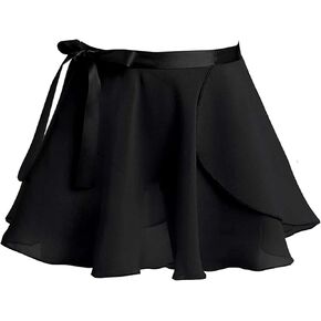 ZUYPSK Kids Girls Ballet Skirts Wrap Over Scarf Chiffon Short Tutu Skirt Dance Wear