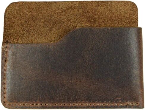 Hide & Drink, Minimalist Front Pocket Leather Wallet, Holds Up to 6 Cards Plus Folded Bills, Cash Organizer Holder, Handmade Includes 101 Year Warranty:: Bourbon Brown in Saudi Arabia
