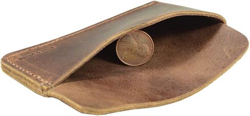 Hide & Drink, Minimalist Front Pocket Leather Wallet, Holds Up to 6 Cards Plus Folded Bills, Cash Organizer Holder, Handmade Includes 101 Year Warranty:: Bourbon Brown in Saudi Arabia