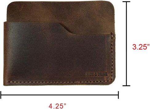 Hide & Drink, Minimalist Front Pocket Leather Wallet, Holds Up to 6 Cards Plus Folded Bills, Cash Organizer Holder, Handmade Includes 101 Year Warranty:: Bourbon Brown in Saudi Arabia