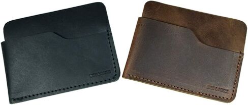 Hide & Drink, Minimalist Front Pocket Leather Wallet, Holds Up to 6 Cards Plus Folded Bills, Cash Organizer Holder, Handmade Includes 101 Year Warranty:: Bourbon Brown in Saudi Arabia