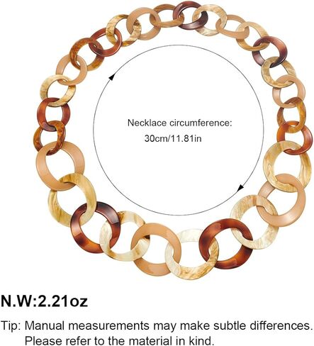 مويان عقد اكريليك مكتنز مصنوع يدويا بلون بيج وبني للنساء، سلسلة طويلة ملفوفة بنمط بوهو خفيف الوزن، مجوهرات عصرية، هدايا مجوهرات عصرية، ستانلس ستيل، بدون احجار كريمة, ستانلس ستيل, لا أحجار كريمة in Kuwait