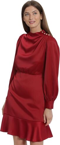 Maggy London Women's High Neck Heavy Charmeuse Dress Workwear Office Event Party Holiday Guest of in Kuwait