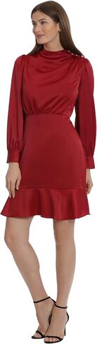 Maggy London Women's High Neck Heavy Charmeuse Dress Workwear Office Event Party Holiday Guest of in Kuwait