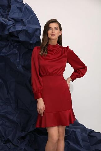 Maggy London Women's High Neck Heavy Charmeuse Dress Workwear Office Event Party Holiday Guest of in Kuwait