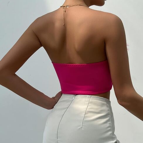 jascaela Women's Sexy Sleeveless Fuzzy Trim Bustier Cami Tube Top Faux Fur Tank Tops Corset Top Rave Festival Outfits in Kuwait