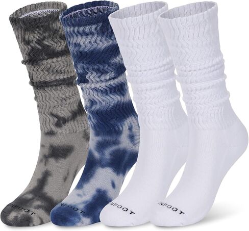 MONFOOT Women's 4-Pack Soft Slouch Extra Long Knee High Boot Socks in Kuwait