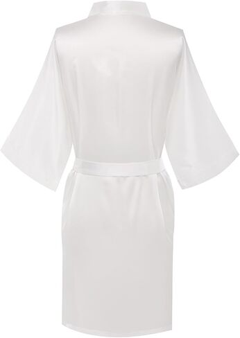 sunshinemall Women's Bridal Party Robe Short Kimono Bride and Bridesmaid Satin Bathrobe Nightgown Silky Pajama Gown in Saudi Arabia