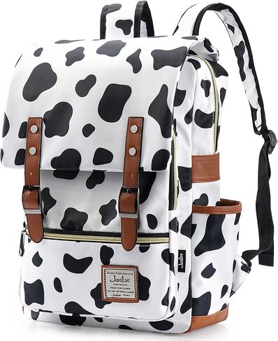Slim Laptop Backpack College Student School Bag Travel Rucksack Daypack Cow in Kuwait