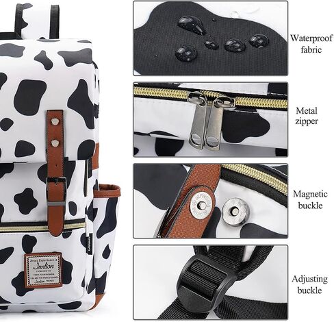Slim Laptop Backpack College Student School Bag Travel Rucksack Daypack Cow in Kuwait