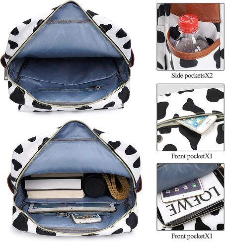 Slim Laptop Backpack College Student School Bag Travel Rucksack Daypack Cow in Kuwait