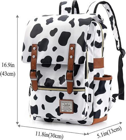 Slim Laptop Backpack College Student School Bag Travel Rucksack Daypack Cow in Kuwait