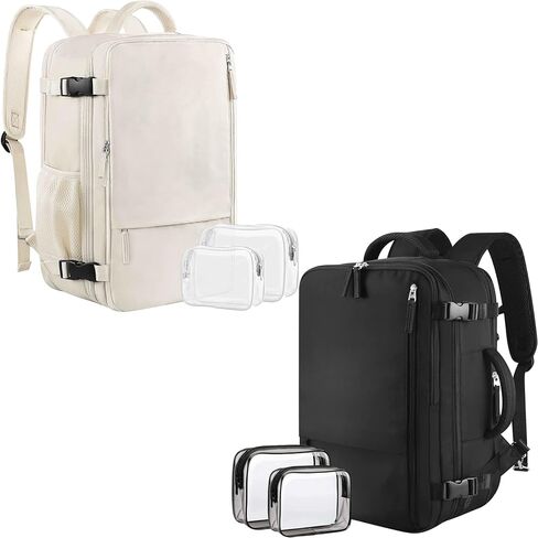 حقائب ظهر كبيرة للسفر من Sinaliy (بيج + أسود)، حقيبة ظهر للحمل سعة 40 لترًا، حقيبة ظهر للكمبيوتر المحمول مقاس 17 بوصة، حقيبة ظهر مقاومة للماء، حقيبة كتب جامعية، حقيبة ظهر للكمبيوتر المحمول، حقيبة ظهر للنساء، كما تمت الموافقة على رحلة الشخص in Kuwait