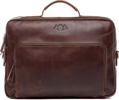 حقيبة كمبيوتر محمول من الجلد SID & VAIN SIMON XL حقيبة كمبيوتر محمولة مقاس 15 بوصة باللون البني in Kuwait