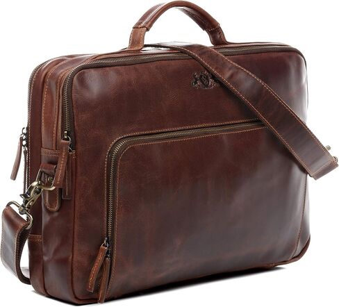 حقيبة كمبيوتر محمول من الجلد SID & VAIN SIMON XL حقيبة كمبيوتر محمولة مقاس 15 بوصة باللون البني in Kuwait