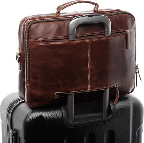 حقيبة كمبيوتر محمول من الجلد SID & VAIN SIMON XL حقيبة كمبيوتر محمولة مقاس 15 بوصة باللون البني in Kuwait