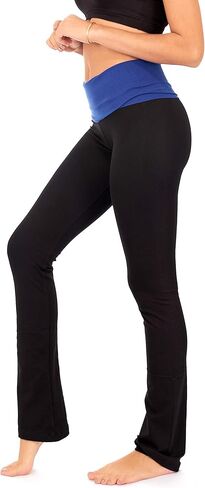 DEAR SPARKLE طماق قابلة للطي للنساء | سروال يوجا ذو مظهر نحيف مع جيب + مقاس كبير (C5 F) in Kuwait