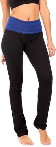 DEAR SPARKLE طماق قابلة للطي للنساء | سروال يوجا ذو مظهر نحيف مع جيب + مقاس كبير (C5 F) in Kuwait