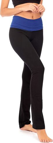 DEAR SPARKLE طماق قابلة للطي للنساء | سروال يوجا ذو مظهر نحيف مع جيب + مقاس كبير (C5 F) in Kuwait