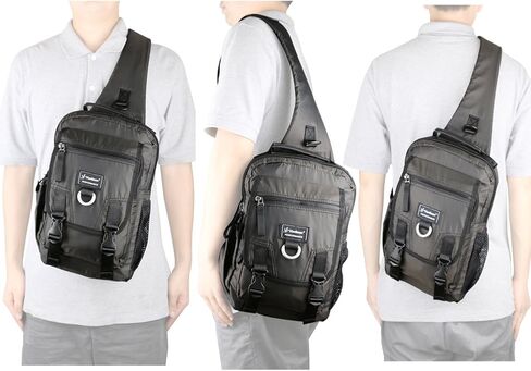 Sling Bag Backpack Cross Body Messenger Bag Shoulder Backpack Travel Rucksack Black in Kuwait