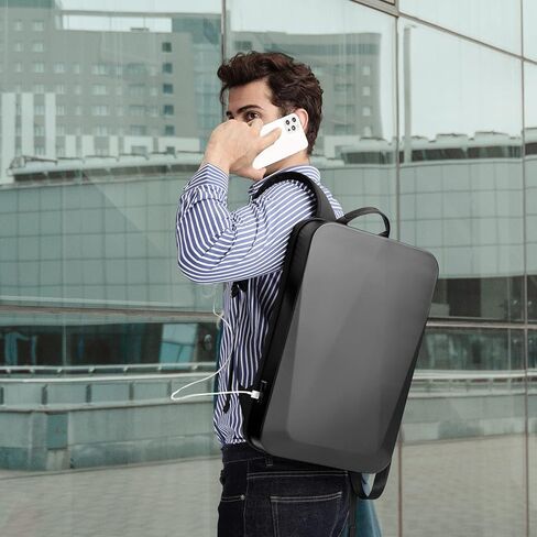 جوكو سيلي شنطة ظهر للاب توب بهيكل صلب مضادة للسرقة، شنطة ظهر للسفر مقاومة للماء مع USB مع قفل لاجهزة اللابتوب مقاس 17 انش، اسود، مقاس واحد، مضادة للسرقة, أسود in Kuwait