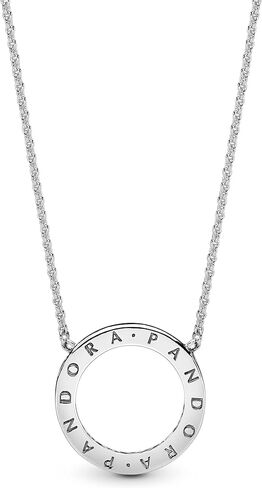 PANDORA Circle of Sparkle Necklace - Reversible Women's Necklace - Great Gift for Women - Sterling Silver & Clear Cubic Zirconia - 17.7" in Kuwait